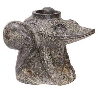 SOUTHEAST FROG EFFIGY STONE PIPE, 20TH C.