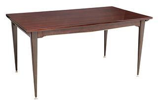 FRENCH MODERN LACQUERED MAHOGANY DINING TABLE