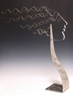 CONTEMPORARY HAND-CRAFTED STEEL FIGURAL SCULPTURE