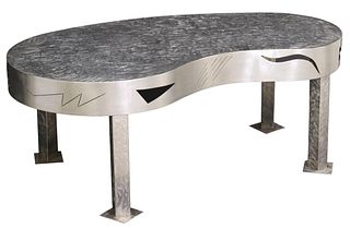 CONTEMPORARY HAND-CRAFTED STEEL COFFEE TABLE