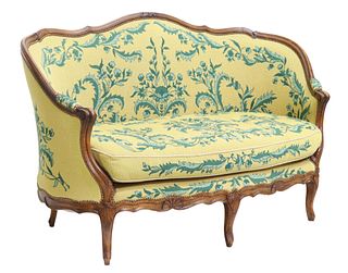 FRENCH LOUIS XV STYLE UPHOLSTERED CANAPE SETTEE