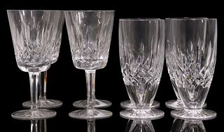 (8) WATERFORD LISMORE CRYSTAL GOBLETS & ICED TEA