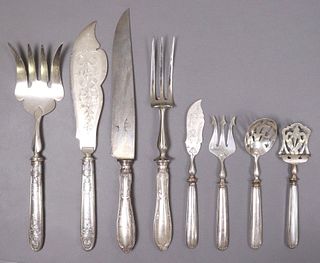 (8) FRENCH SILVER-HANDLED SERVING FLATWARE