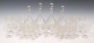 (40) FRENCH ETCHED GLASS STEMWARE SERVICE