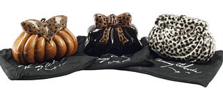 (3) TIMMY WOODS DESIGNER CARVED WOOD CLUTCH BAGS