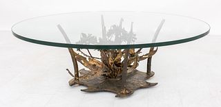 Silas Seandel Bronze and Glass Low Table, 1970s