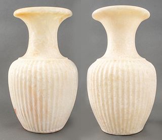 Grand Tour Style Alabaster Vases, Pair