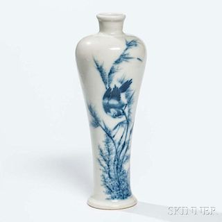 Blue and White Porcelain Meiping   Vase 青花花鳥梅瓶