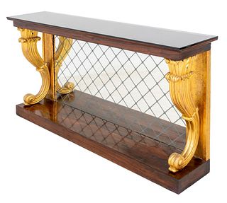 Restauration Style Parcel Gilt Rosewood Console