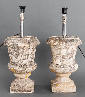 Grand Tour Stone Urn Mounted Lamps, 2