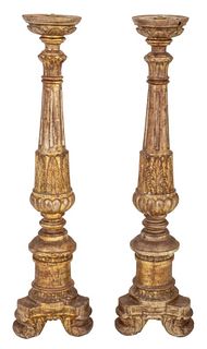 Italian Baroque Style Giltwood Torchieres, 2