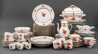 Herend Chinese Bouquet Rust Dinner Service, 12