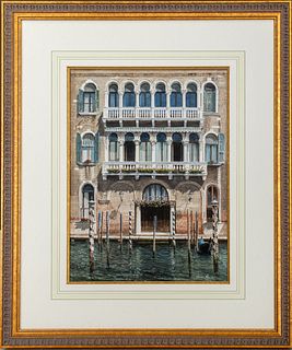 Jonathan Pike "Venetian Palazzo" Watercolor, 1995