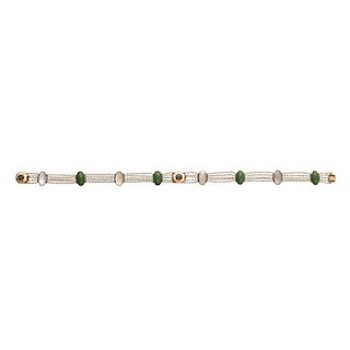 VICTORIAN MOONSTONE AND JADE CONVERTIBLE NECKLACE