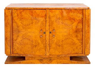 Art Deco Burl Maple Cabinet, 1930s