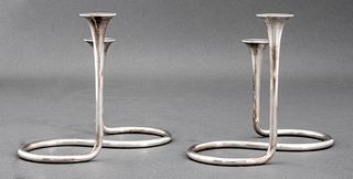Michelsen Danish Modern Silver Candlesticks, 2
