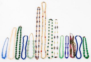 Group of Crystal & Glass Beaded Necklaces, 14