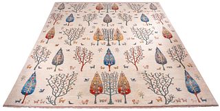 Persian Tree of Life Gabbeh Carpet, 15' x 12'