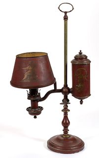 FRENCH TOLE-DECORATE STUDENT LAMP