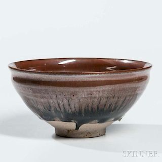 Stoneware Tea Bowl with Hare's Fur Glaze 兔豪盞