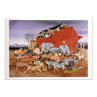 Tony Chen, "Noah and the Animals" Limited Edition Lithograph, Numbered and Hand Signed with Letter of Authenticity.