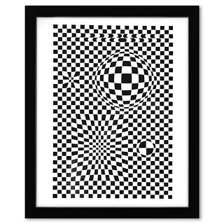 Victor Vasarely (1908-1997), "Vega de la serie Corpusculaires" Framed 1973 Heliogravure Print with Letter of Authenticity