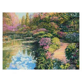 Howard Behrens (1933-2014), "Giverny Path" Limited Edition on Canvas, Numbered and Signed with COA.