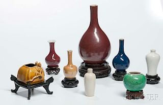 Eight Glazed Ceramic Items 單色釉瓷器一組