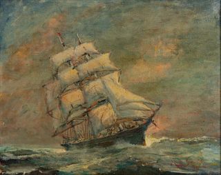 FRED SMITH (AMERICAN, 20TH CENTURY) NAUTICAL PAINTING