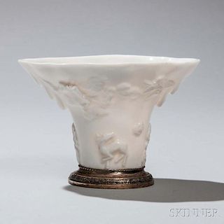 Dehua White Porcelain Libation Cup 德化角杯