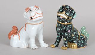 Two Herend Porcelain Foo Dogs