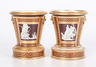 Pair of English Porcelain Vases, 19th Century