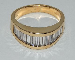 14k Gold Heavy Diamond Baguette Ring 2.50ct tw