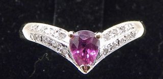 14k Gold Diamond & Ruby Ring 