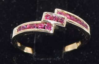 14k Gold Channel Set Ruby Ring