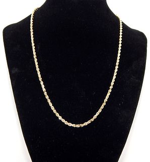 14k Gold Rope Braid Necklace