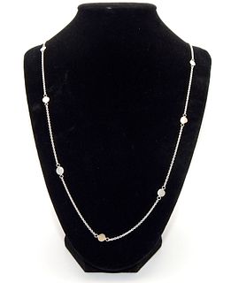 .925 Sterling Silver Chain and Circle Necklace