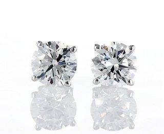 14kt White Gold 6.05ctw Diamond Earrings