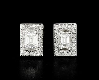 14kt White Gold 1ctw Diamond Earrings