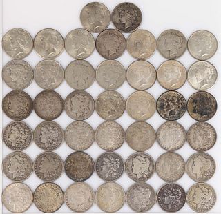 ASSORTED UNITED STATES SILVER DOLLARS, LOT OF 44