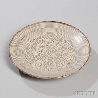 Stoneware Dish,壓花陶盤