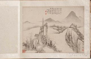 Album of Eleven Landscape Paintings 山水畫冊 11副