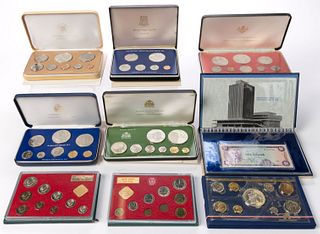 ASSORTED WORLD SILVER AND OTHER PROOF SETS, LOT OF EIGHT
