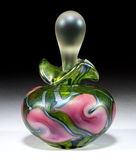 JERRY HEER, LOTTON STUDIOS ART GLASS COLOGNE / PERFUME BOTTLE