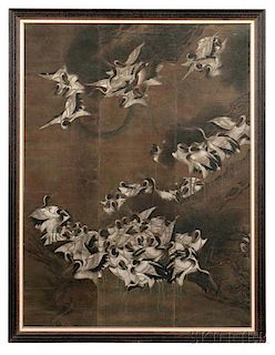 Painting Depicting a Flock of Cranes 群鶴圖