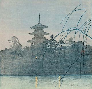 Kawase Hasui (1883-1957), Evening at Sarusawa Pond in Nara  川瀬 巴水