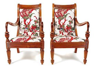 A Pair of Side Chairs, Height 39 3/4 x width 24 inches.