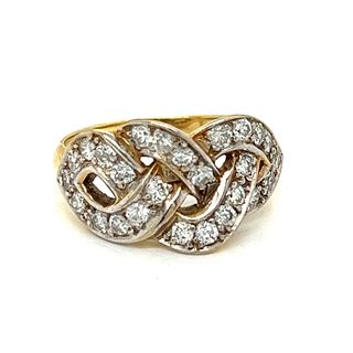 18k Diamond Braided Ring