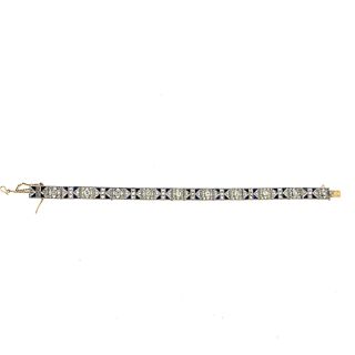 18k Platinum Art Deco Sapphire Diamond Bracelet