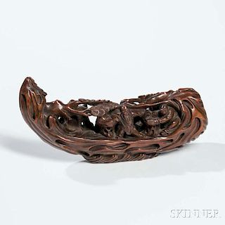 Bamboo Carving of a Boat 竹雕船